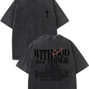 Black Graphic T-Shirt with Inspirational Text